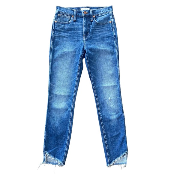 Madewell 10" High Rise Skinny Jean with Asymmetrical raw hem size 25 - Picture 5 of 15
